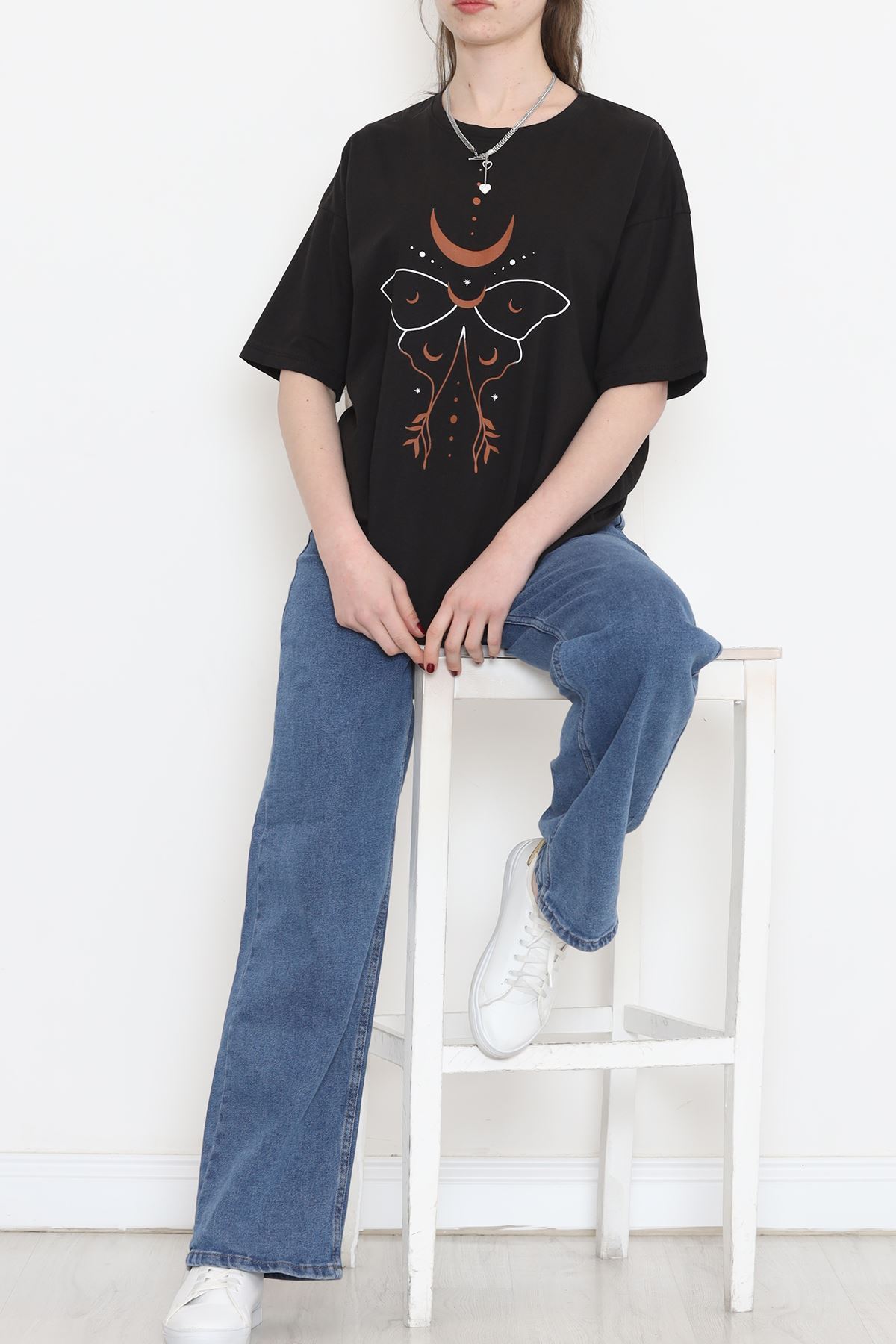 Printed Crew Neck T-shirt Black - 16498.1567.