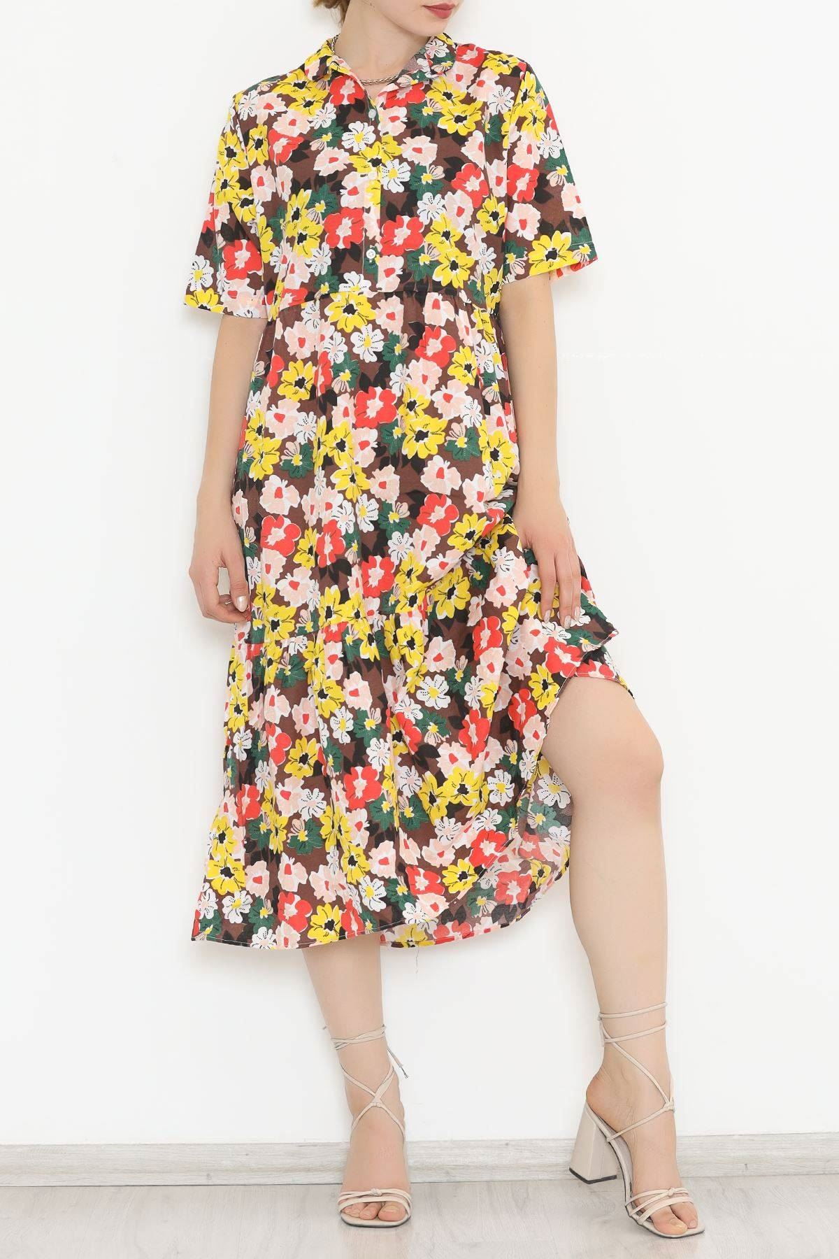 Judge Collar Dress Brown Floral - 11460.701.