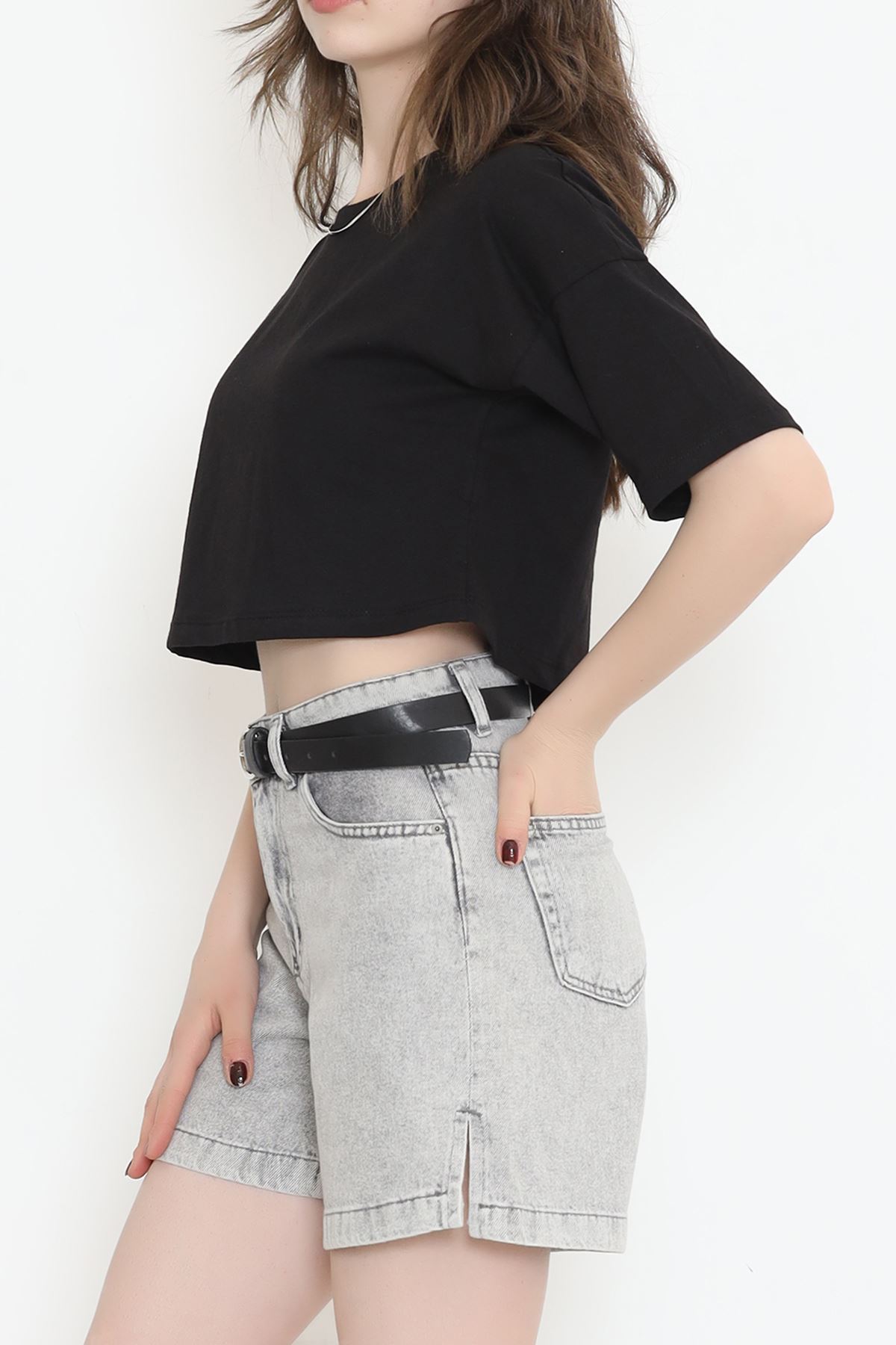 Single Jersey Crop T-shirt Black - 1111.1567.