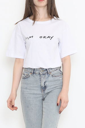 Crop T-shirt with Elastic Waist White - 16550.1567.