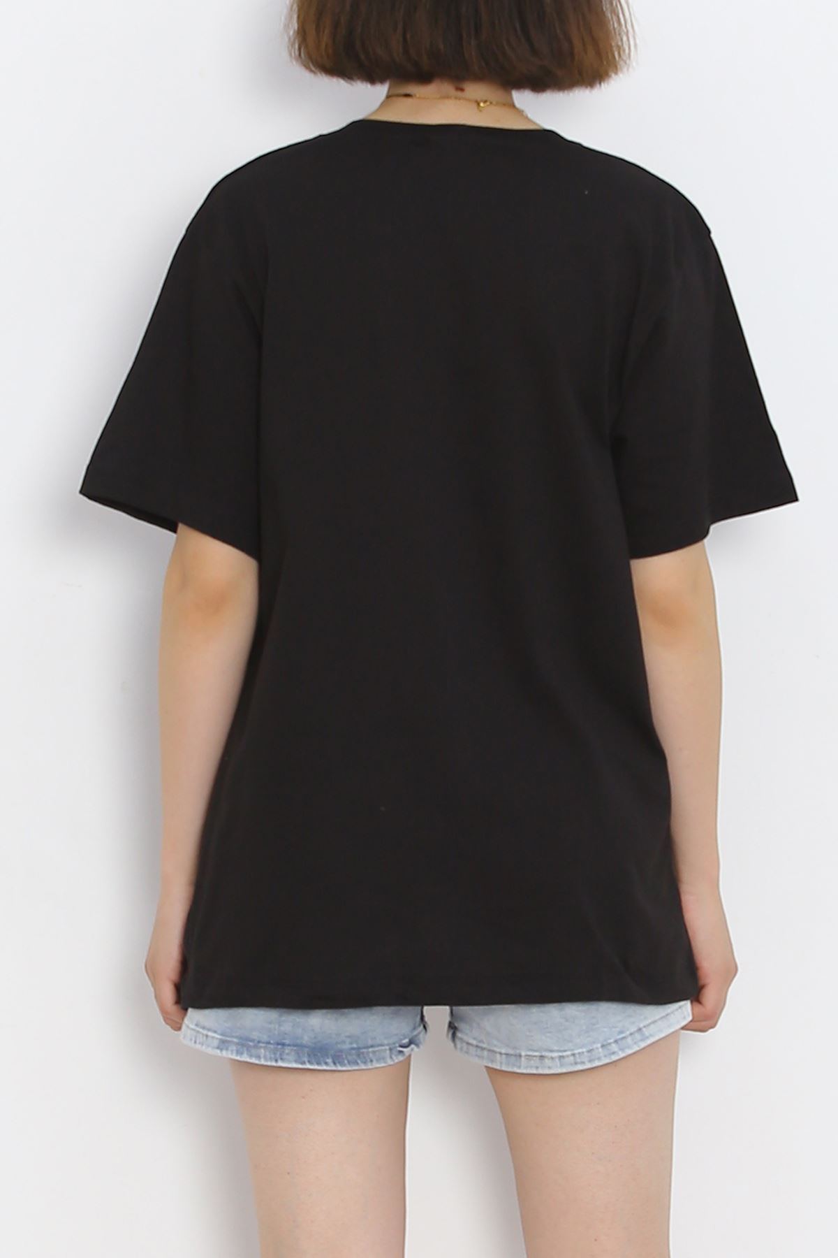 Printed Oversize Men's T-Shirt Black - 20020.1567.