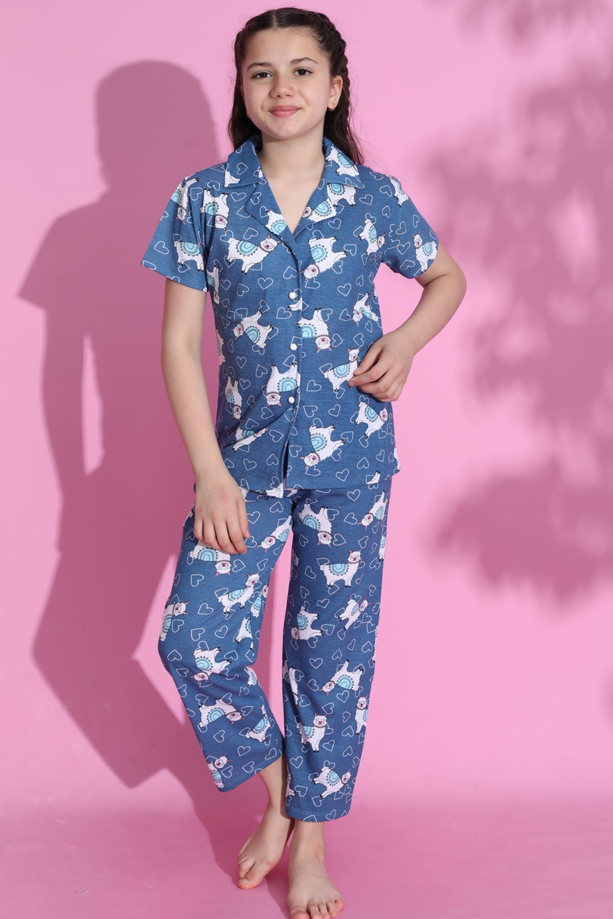 4-13 Age Children's Pajama Set Dark Blue - 403.1287.