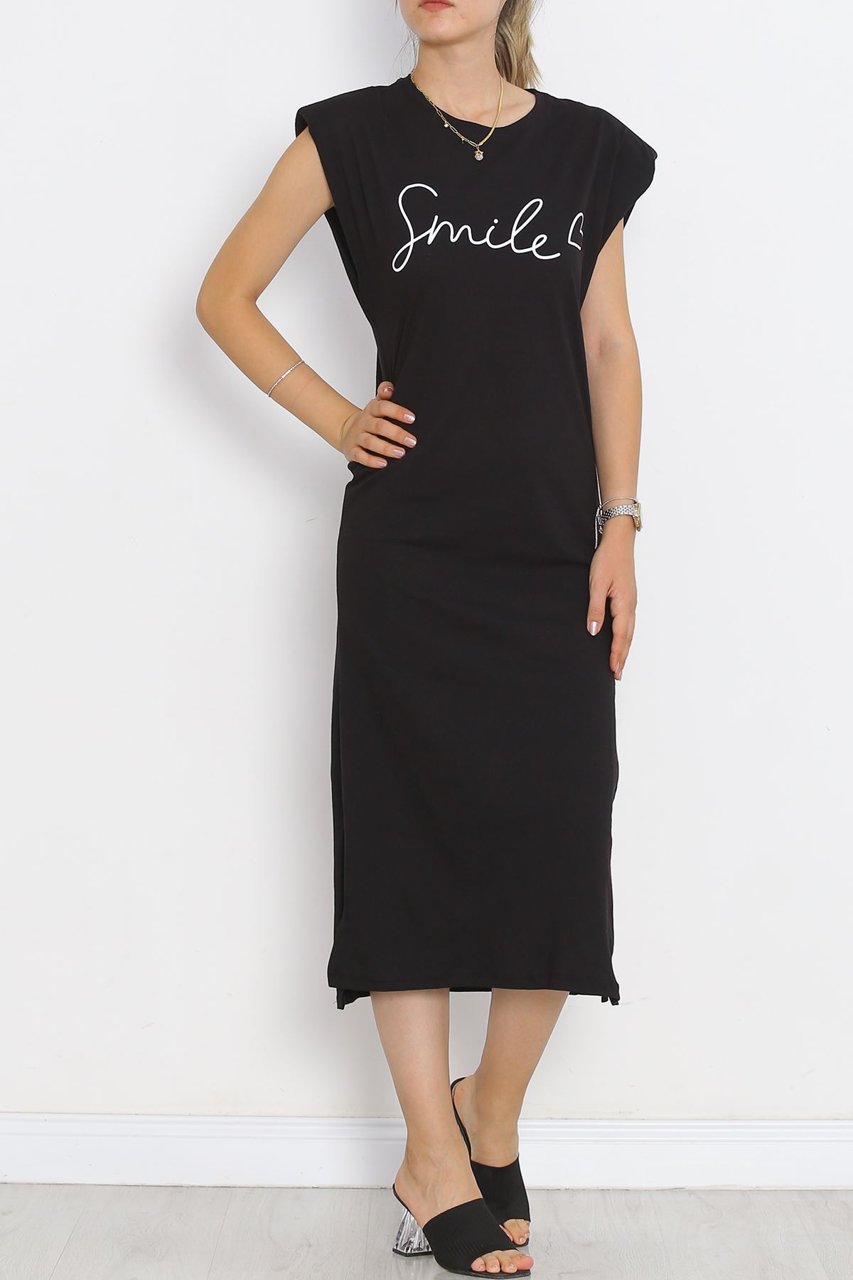 Wadded Single Jersey Dress Black - 15870.1567.