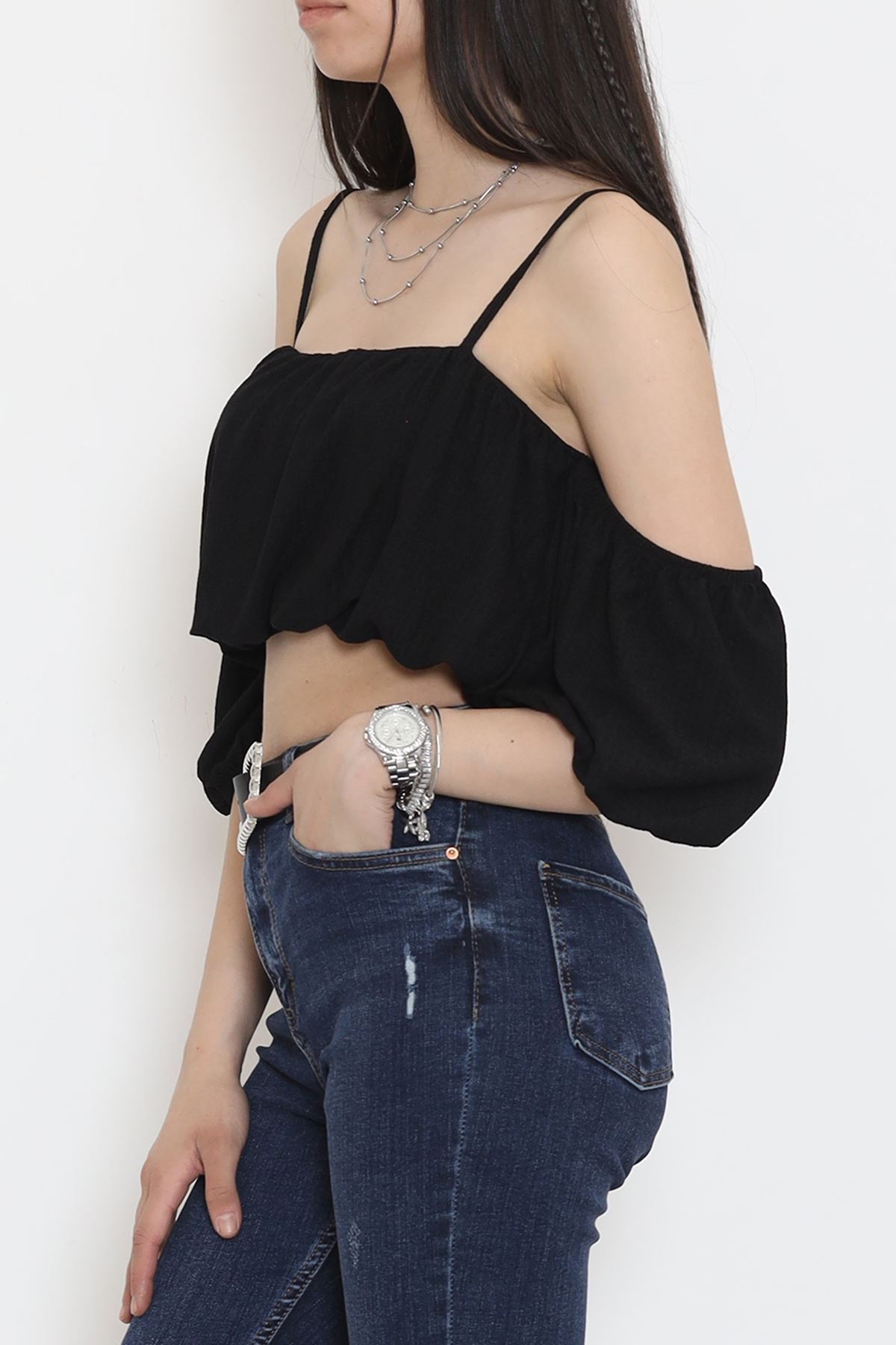 Strappy Burümcük Blouse Black - 12593.631.