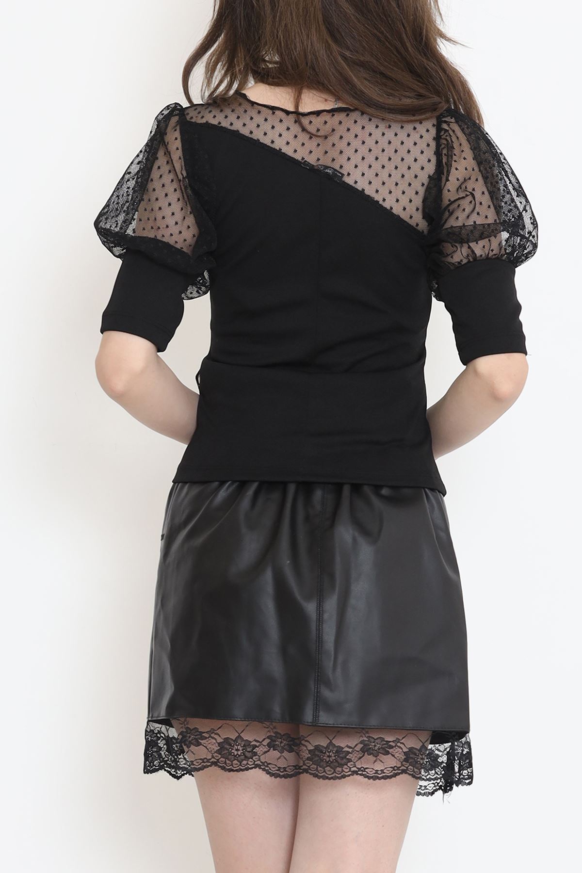 Shoulder Tulle Detail Blouse Black - 12218.631.