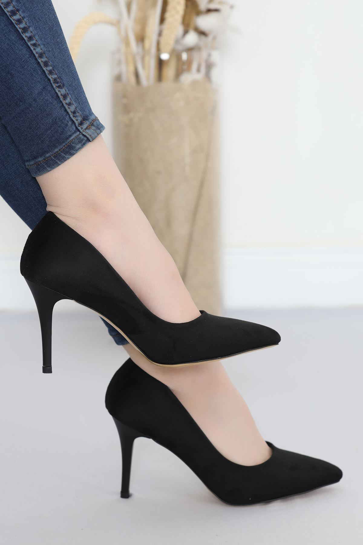 8 Cm Heeled Shoes Suede Black - 17347.264.