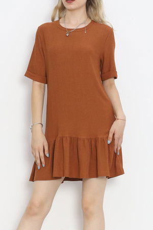 Short Sleeve Burümcük Dress Cinnamon - 18877.1059.