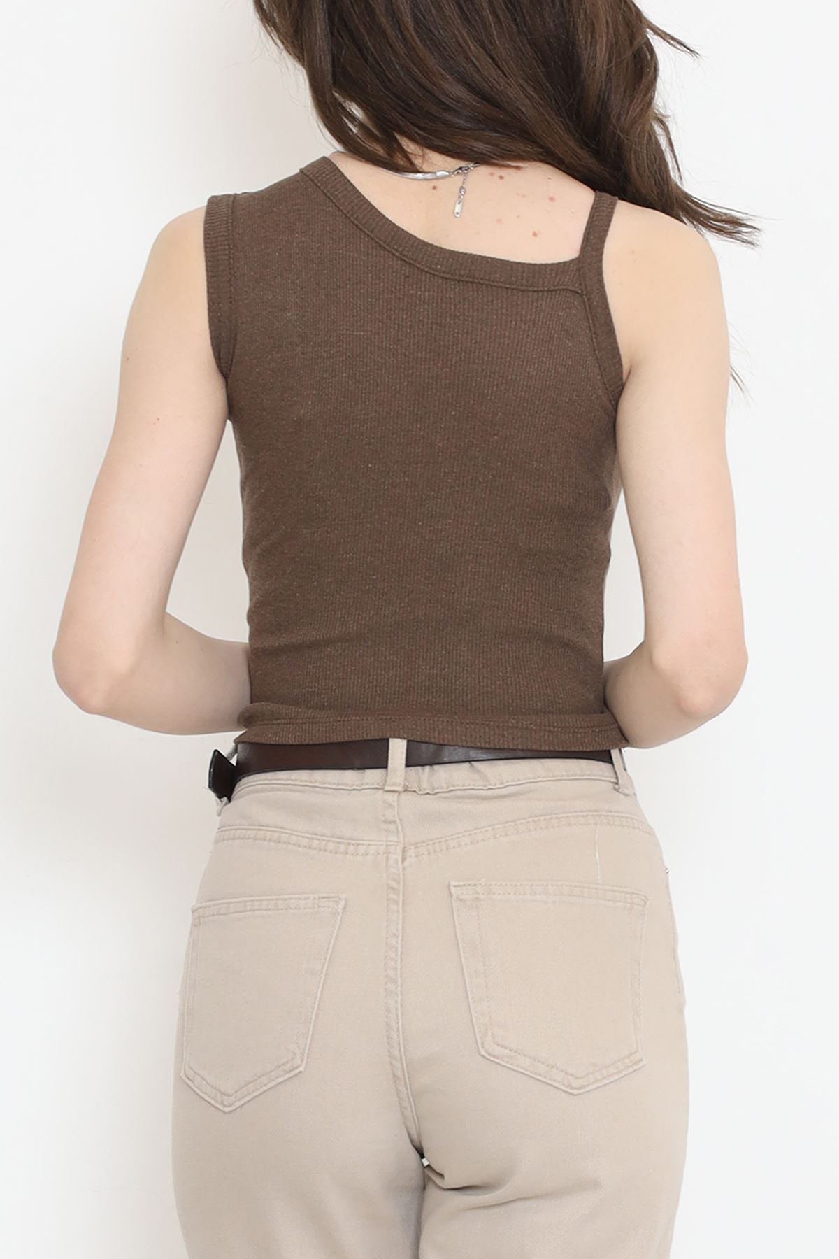 Camisole tank top with straps Coffee - 18178.1723.