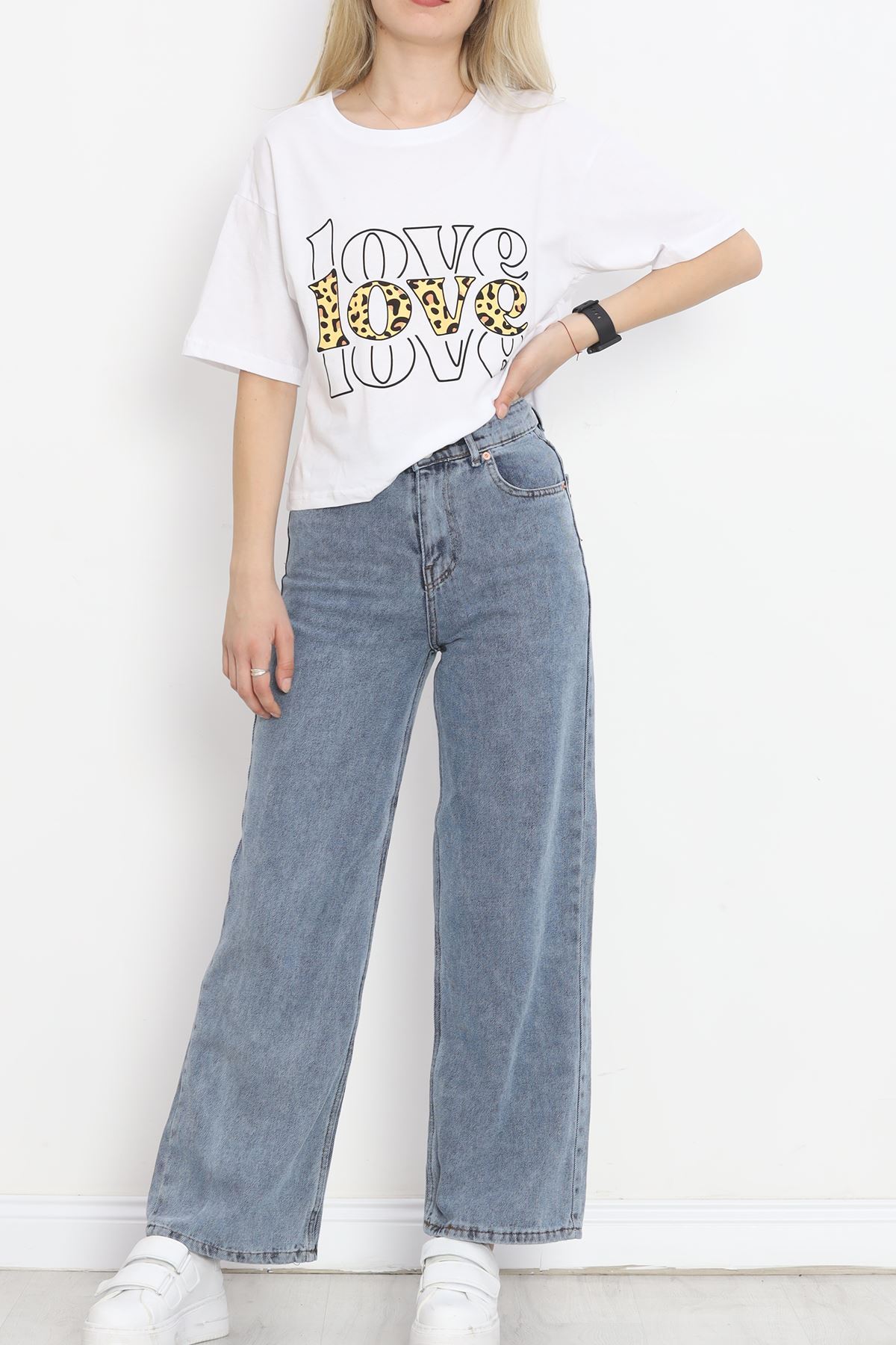 Printed Crop T-shirt White - 16483.1567.