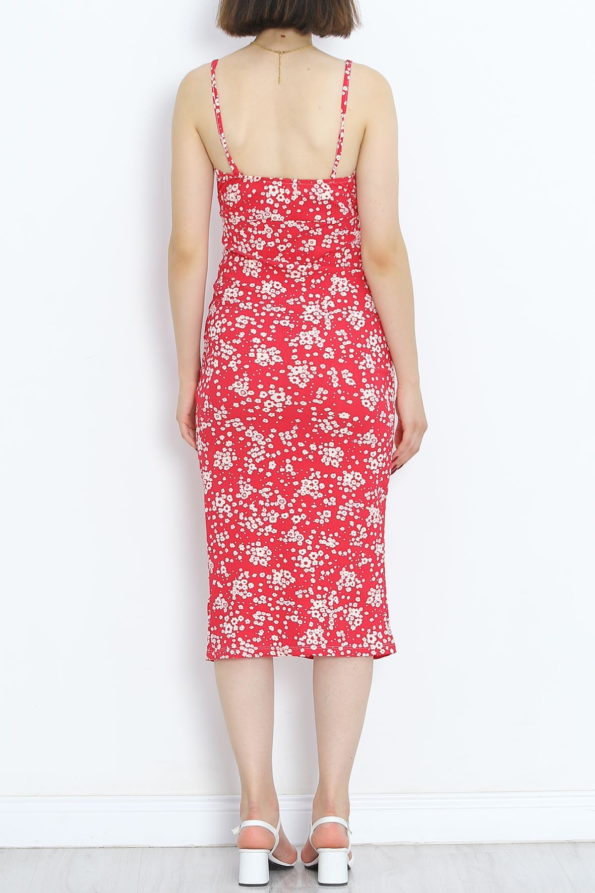 Strappy Patterned Dress FloralFuchsia - 650.1247.