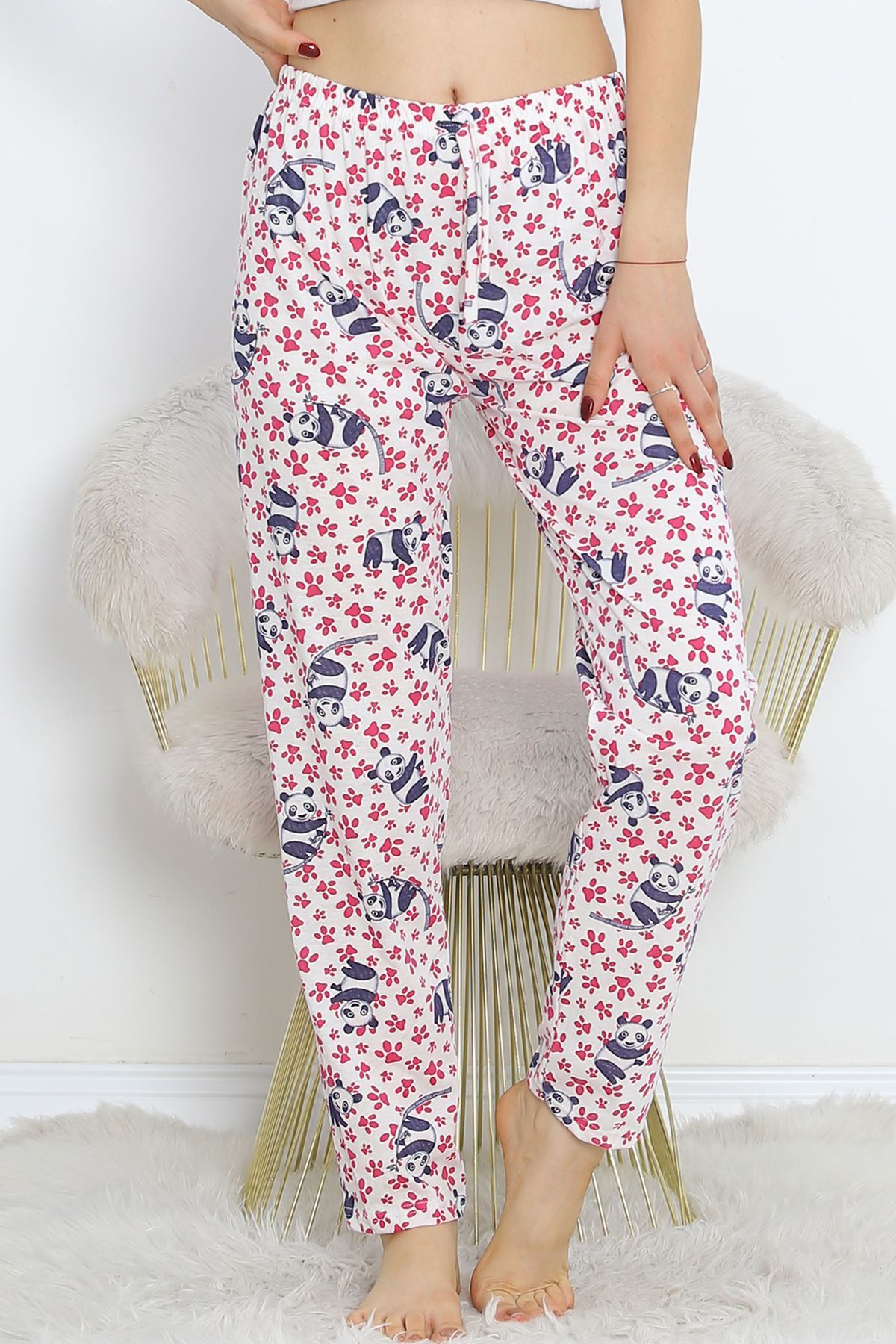 Pajama bottoms in white and pink - 11549.1048.