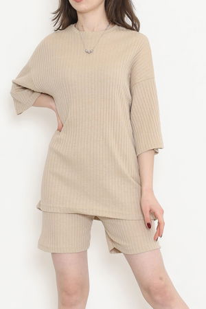 Crew Neck Shorts Set Beige - 11552.1567.