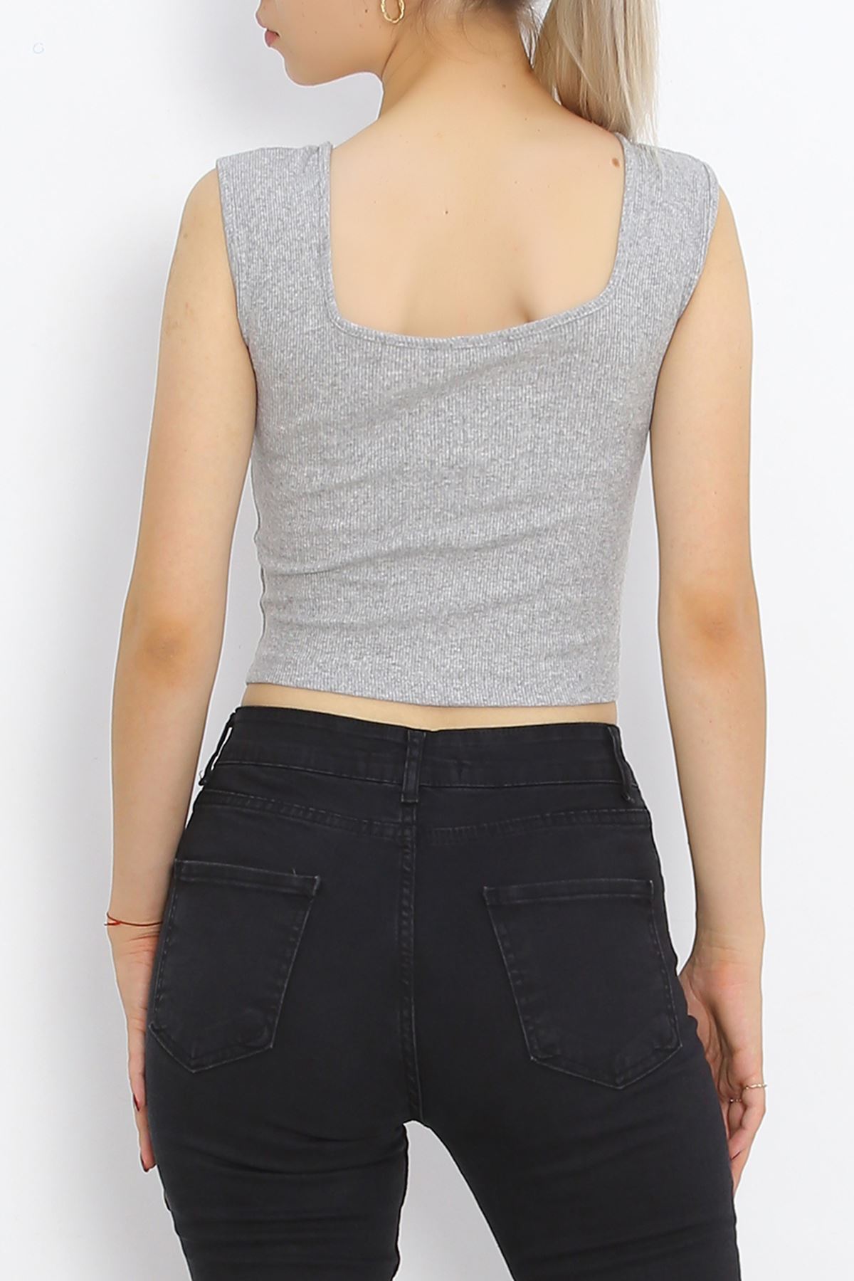 Thick Strap Crop Tank Gray - 18765.1723.