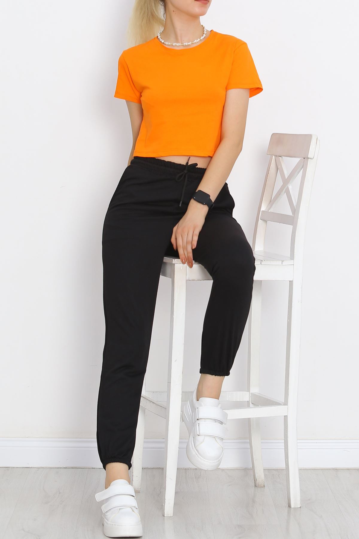 Crew Neck Crop T-shirt Orange - 18962.1247.