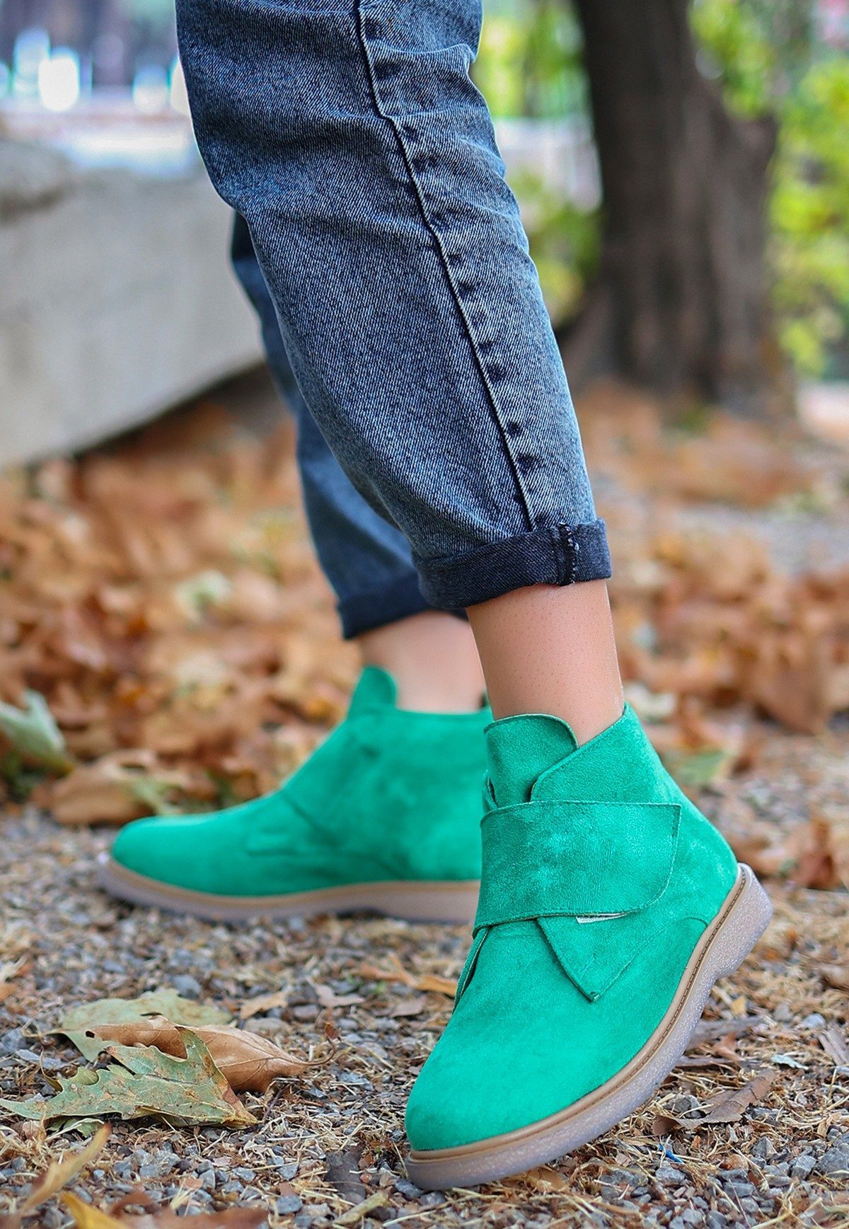 Green Suede Boots