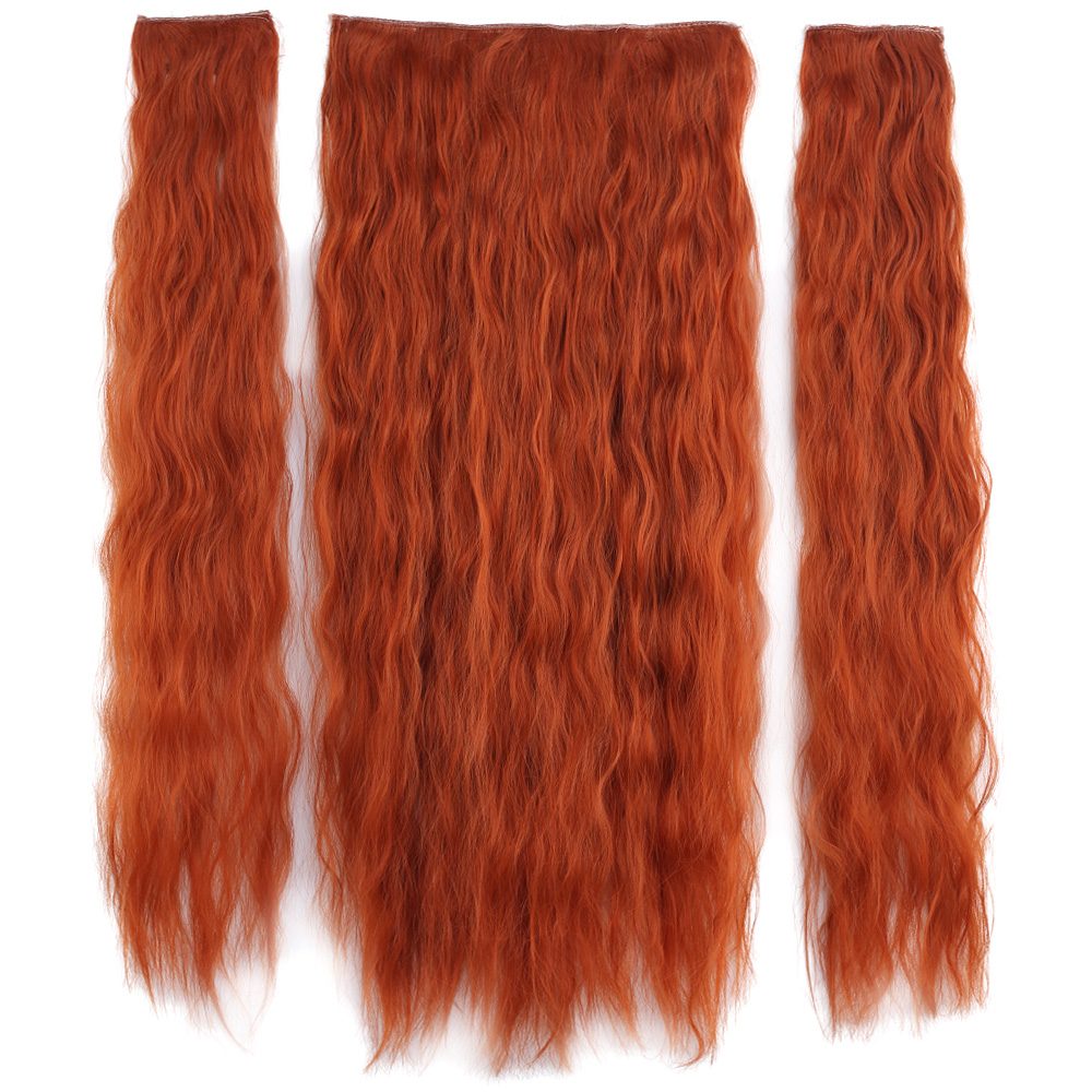 Kanekalon Fiber Synthetic Embossed Wavy Half Moon + 2 Side Hair Snaps / Copper