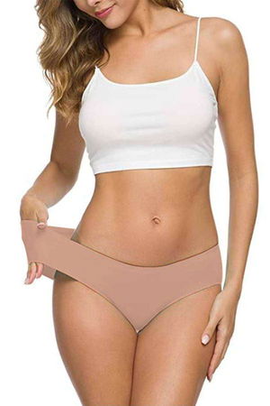 Women's Seamless Laser Cut Stretchy Non-marking Panties Skin