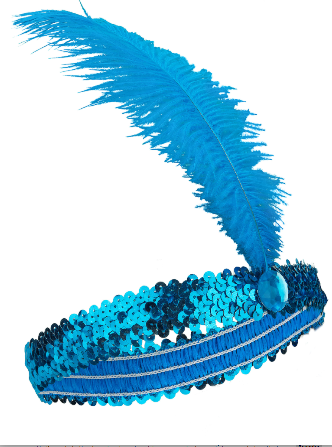 Blue Color Feather Charleston Hair Band