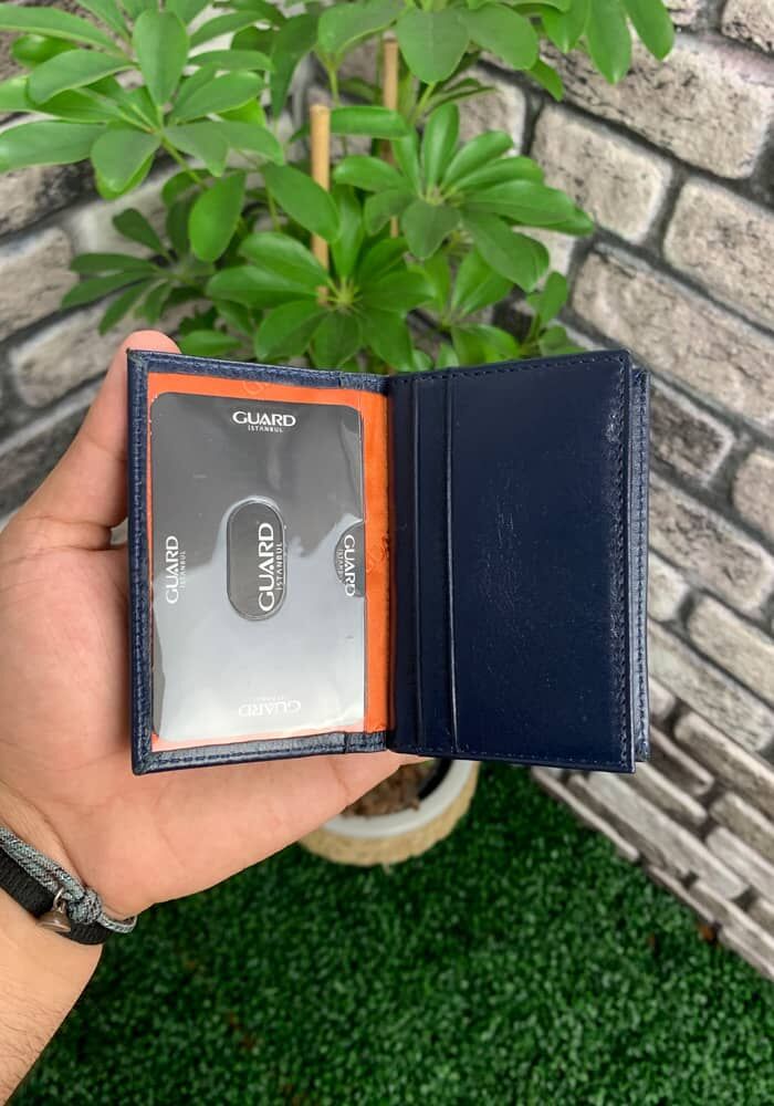 Navy Blue Nappa Leather Card Holder