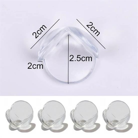 Baby Child Soft and Flexible Circular Transparent Adhesive Safety Corner Protector (4 Pcs)