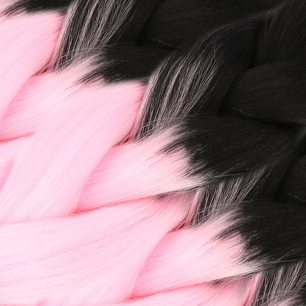 Afro Braiding Synthetic Color Transition Hair 100 Gr. / Black / Candy Pink