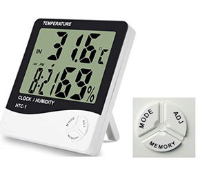 Desktop Digital Thermometer Humidity Meter Clock