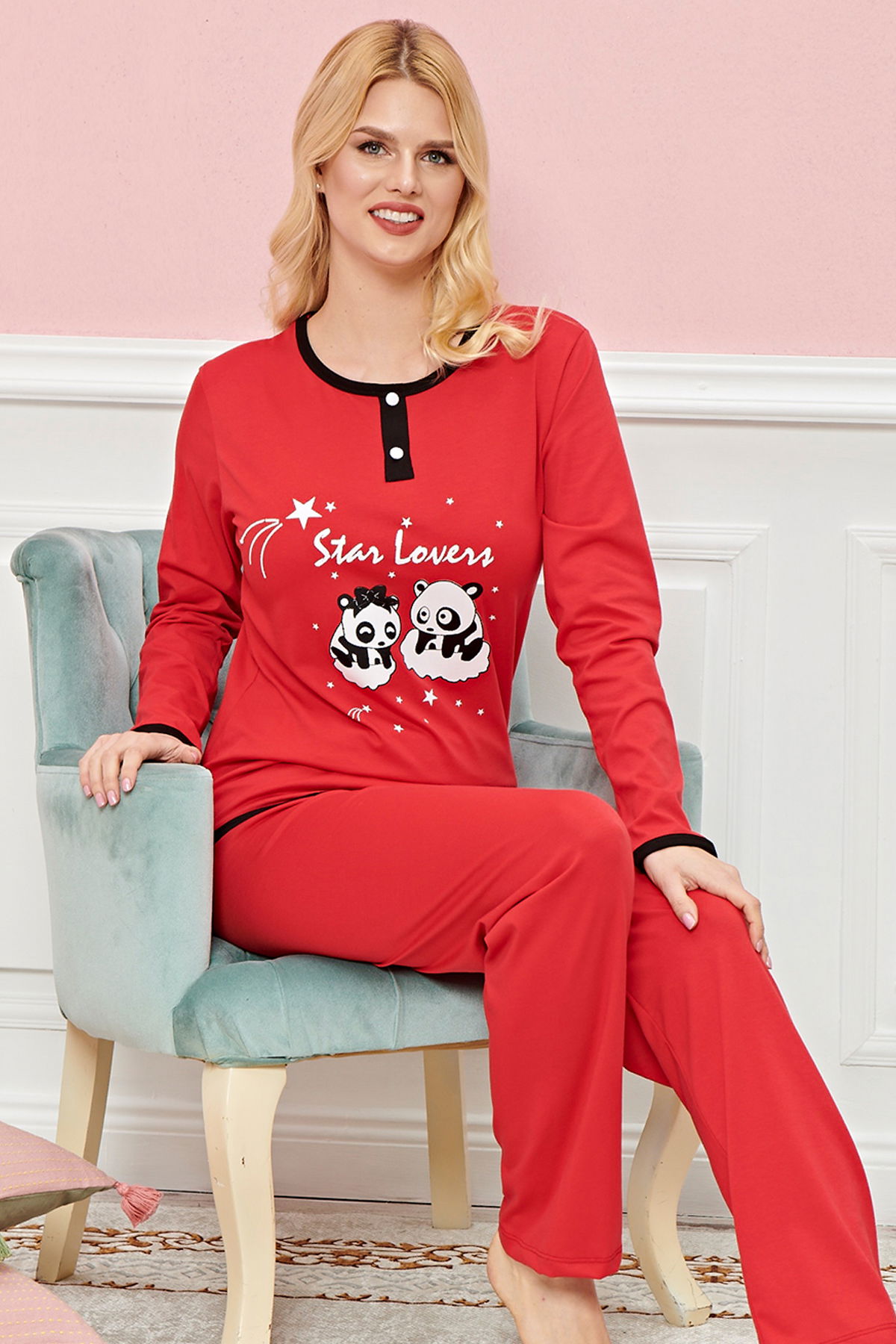 Women's Long Sleeve Pajama Set Model no 7576