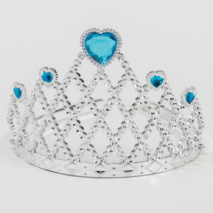 Silver Color Queen Crown Princess Crown with Blue Heart