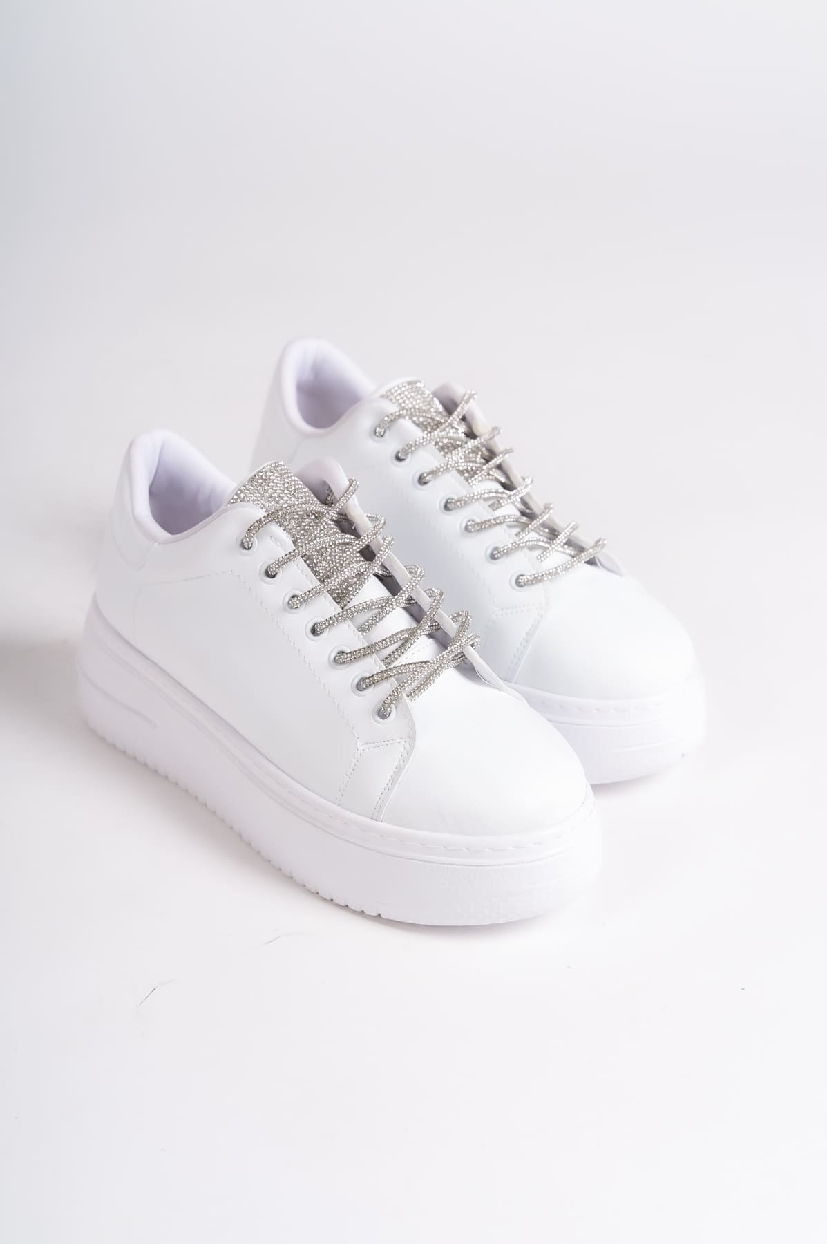 CLZ948 Lace-up Orthopedic Sole Women's Sneaker Shoes BT White