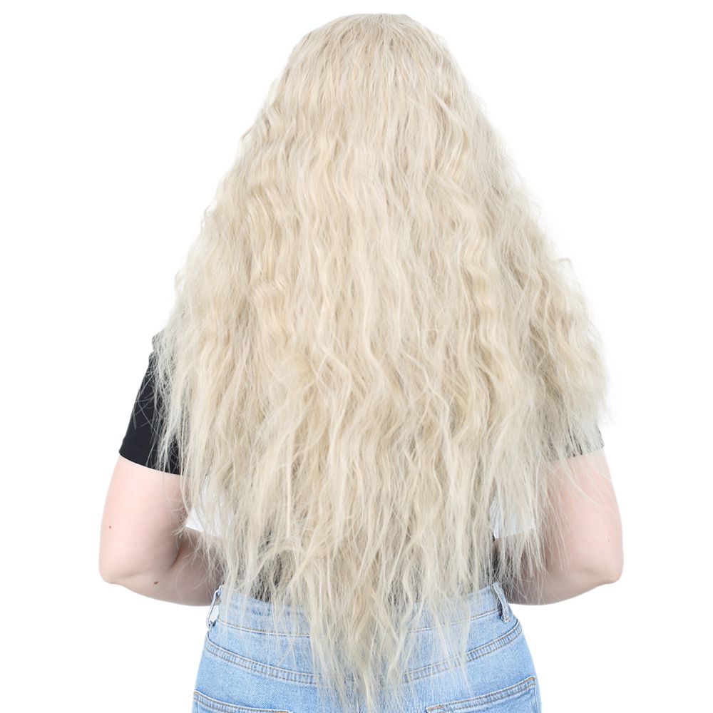 Long Kanekalon Fiber Synthetic Wig with Embossed Wavy / Balköpö / Platinum Highlights