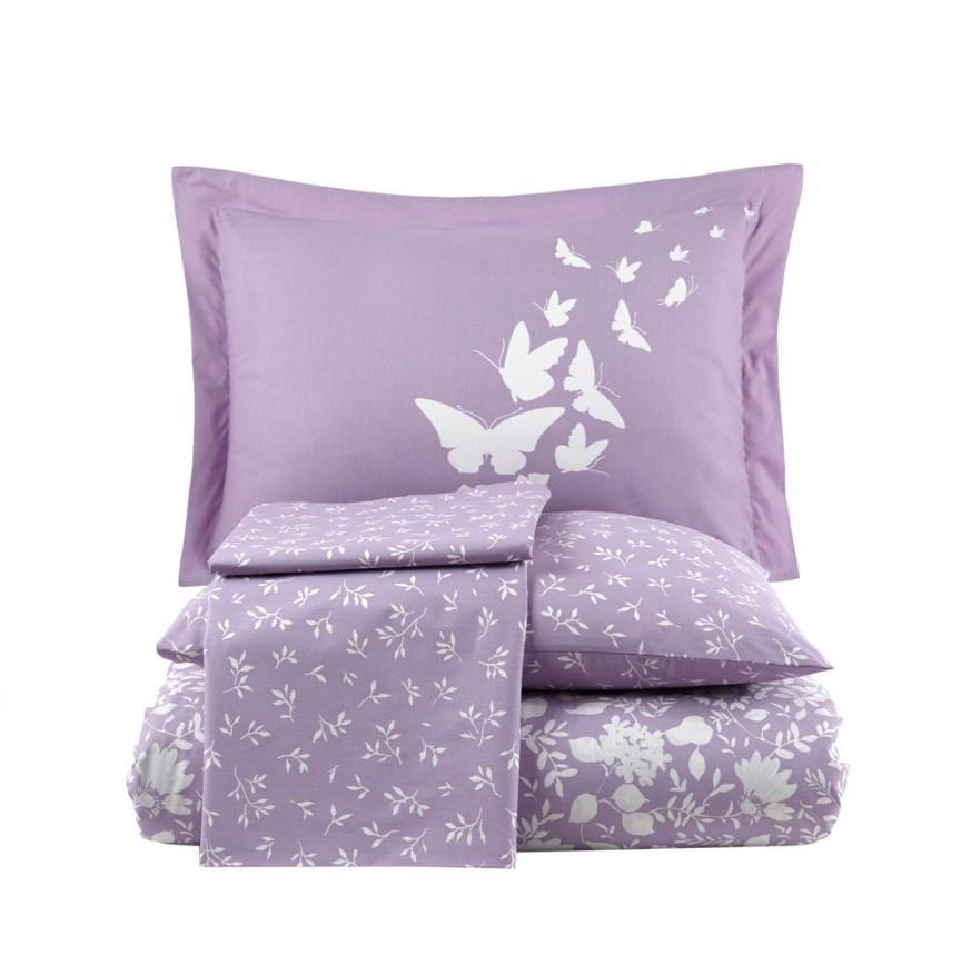 Double Poplin Duvet Cover Set Hira Lilac