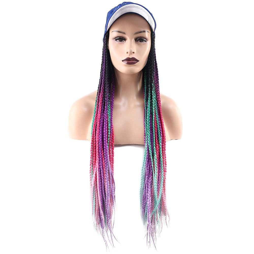 Blue Hat Look Mesh Wig / Mixed Color