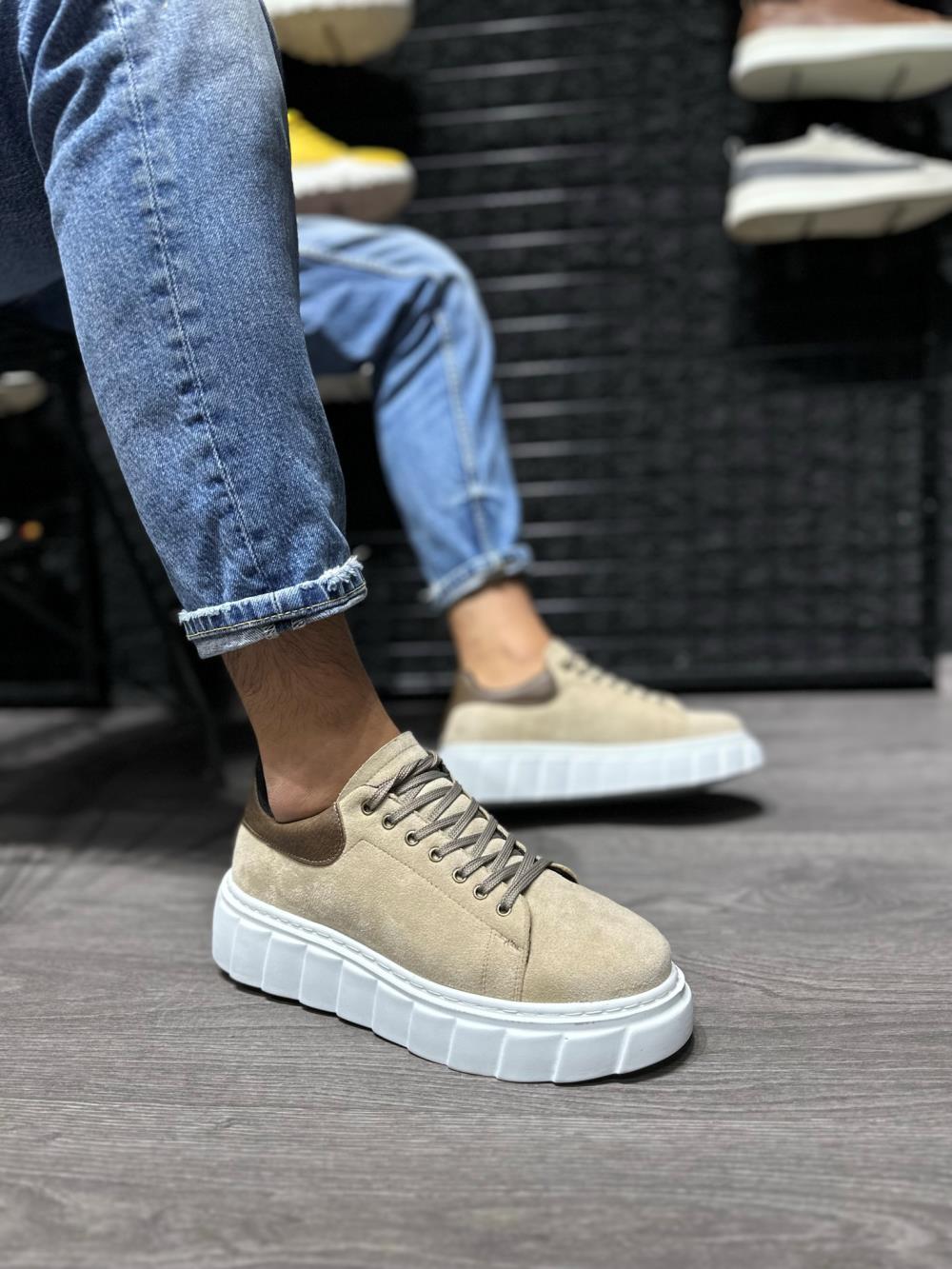 High Sole Casual Suede Shoes Mink Suede