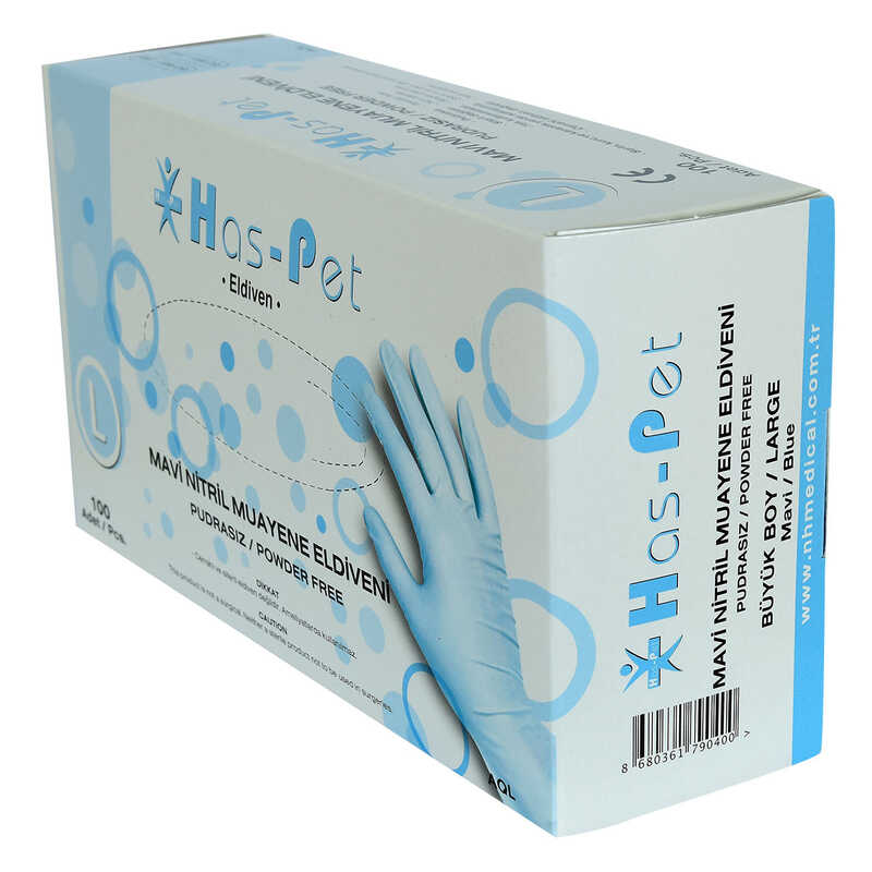 Powder Free Blue Nitrile Gloves Large Size (L) 100 Pack