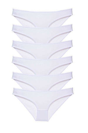 6pcs Super Eco Set Lycra Women Slip Panties White