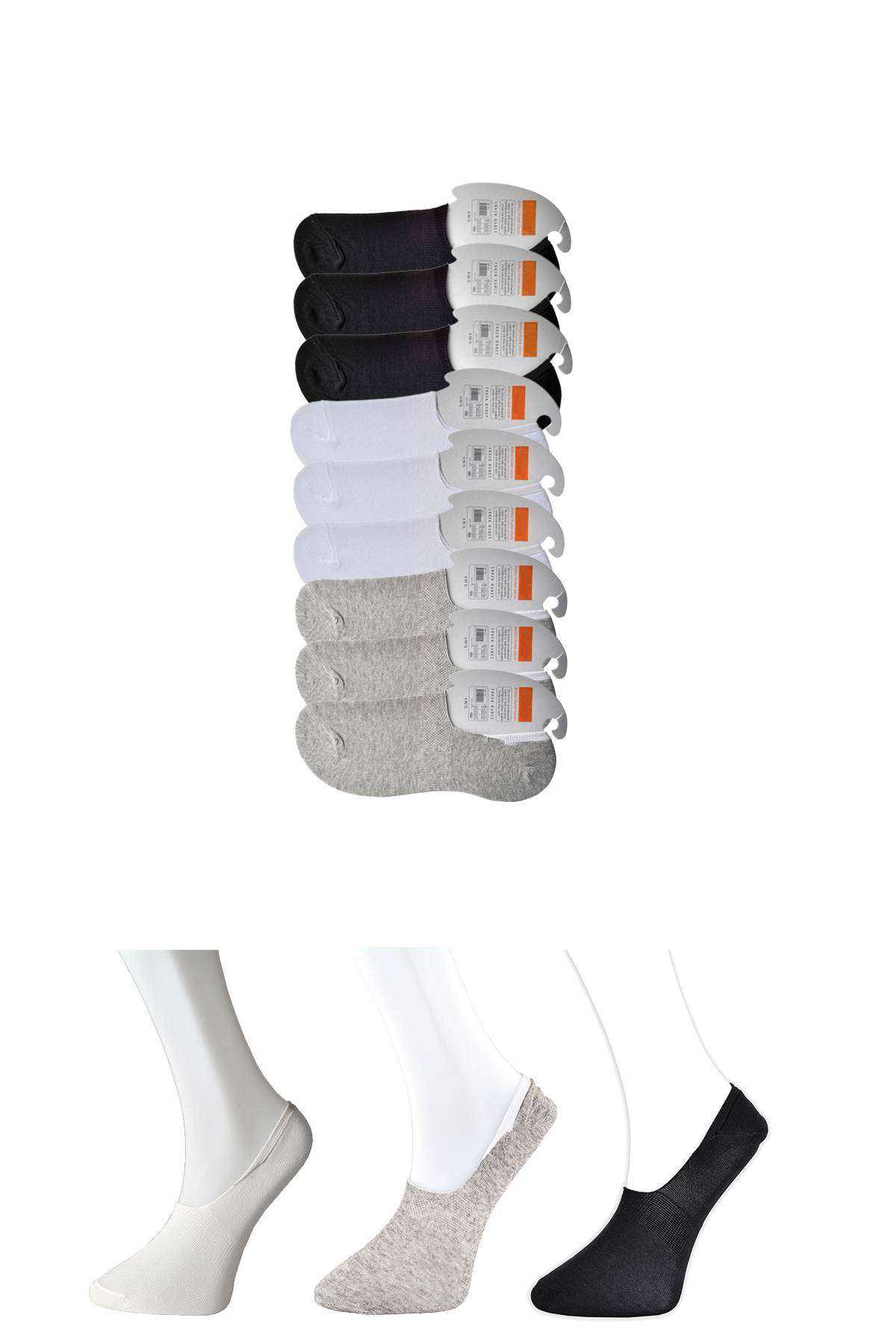 Black Gray and White Men's Babet Socks 9 pairs