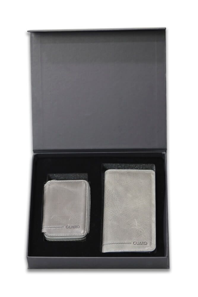 Gift Antique Gray Portfolio - Wallet Set