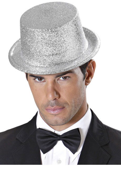 Silver Color Long Plastic Glitter Party Hat