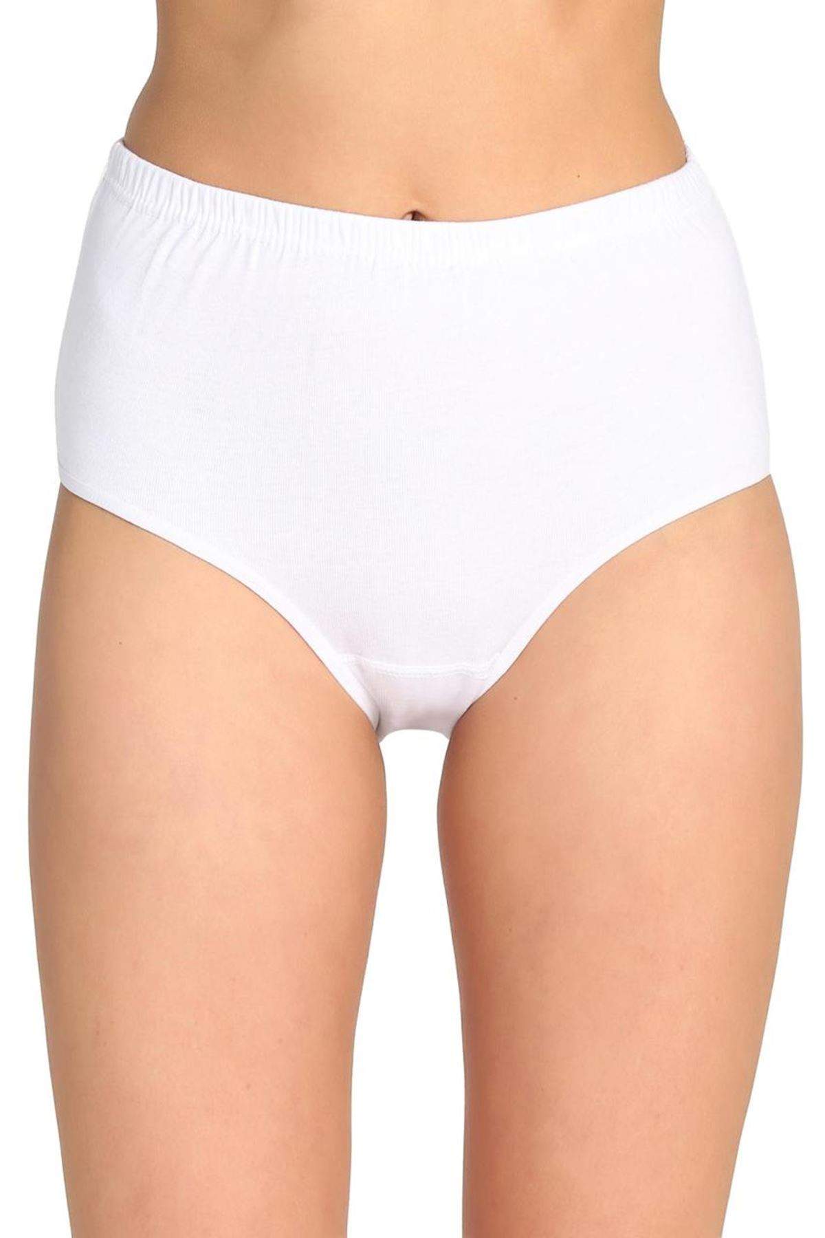 2Pcs Women High Waist Bato Thick Rubber Panties White