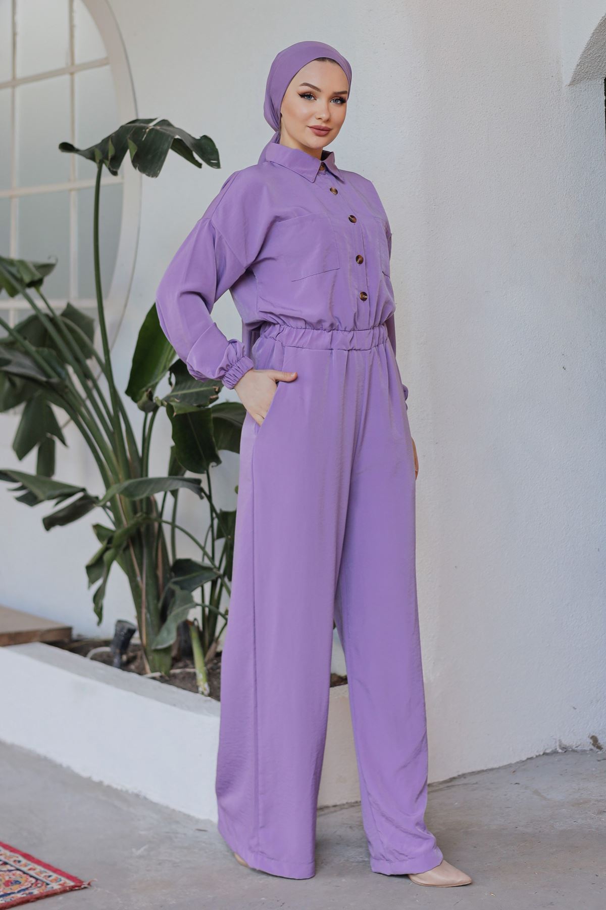 Wide Leg Jumpsuit Lila