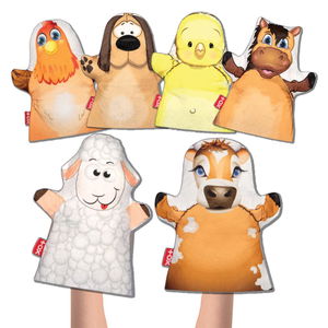 6 Piece Farm Animals Felt Hand Puppet Set , Educational Toy