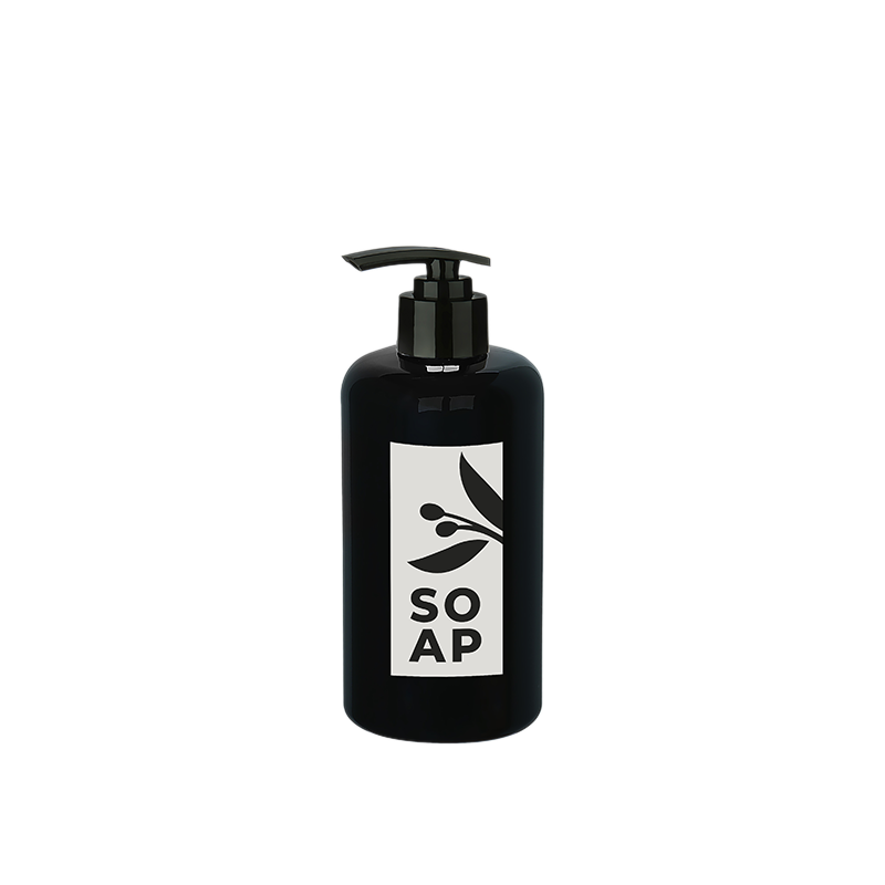 Liquid Soap Dispenser Round Plastic Pump 500 ML - Black