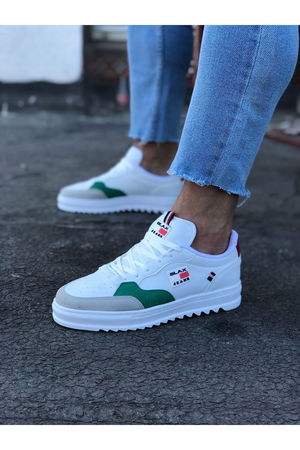 White Green Men's Casual Shoes