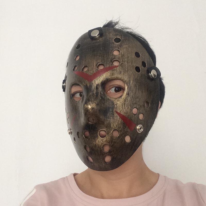 Copper Color Red Striped Full Face Hockey Jason Mask Hannibal Mask