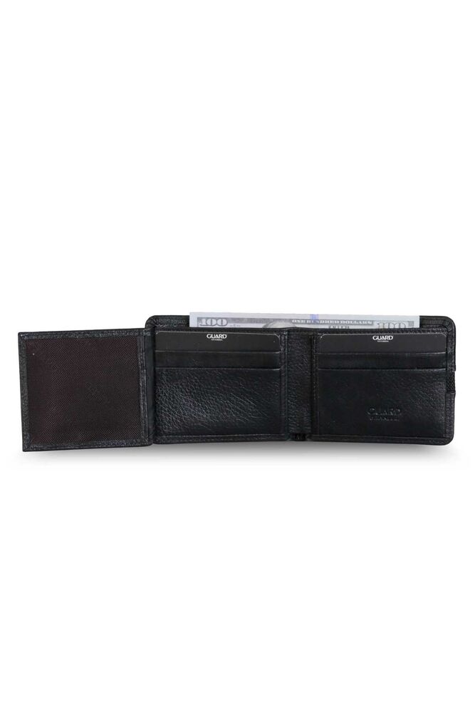 Black Sport Stripe Leather Men's Wallet