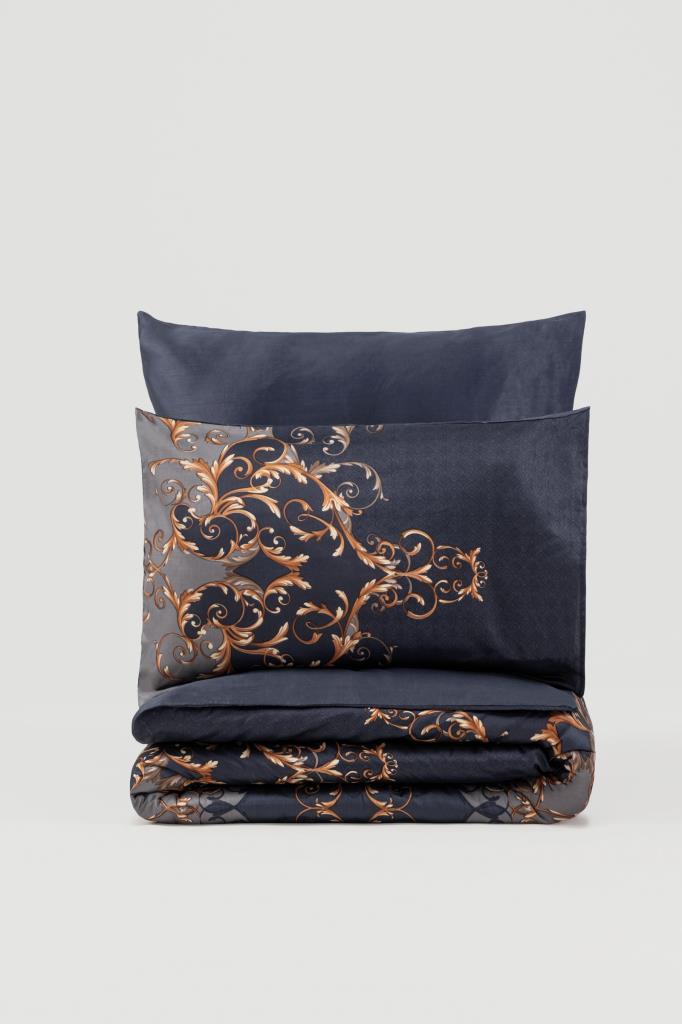 Double Satin Duvet Cover Sarina Navy Blue