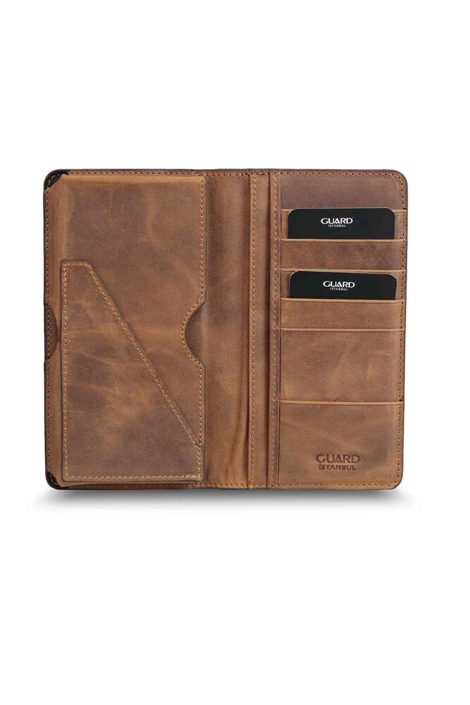 Crazy Tan Leather Unisex Wallet with Plus Phone Entry