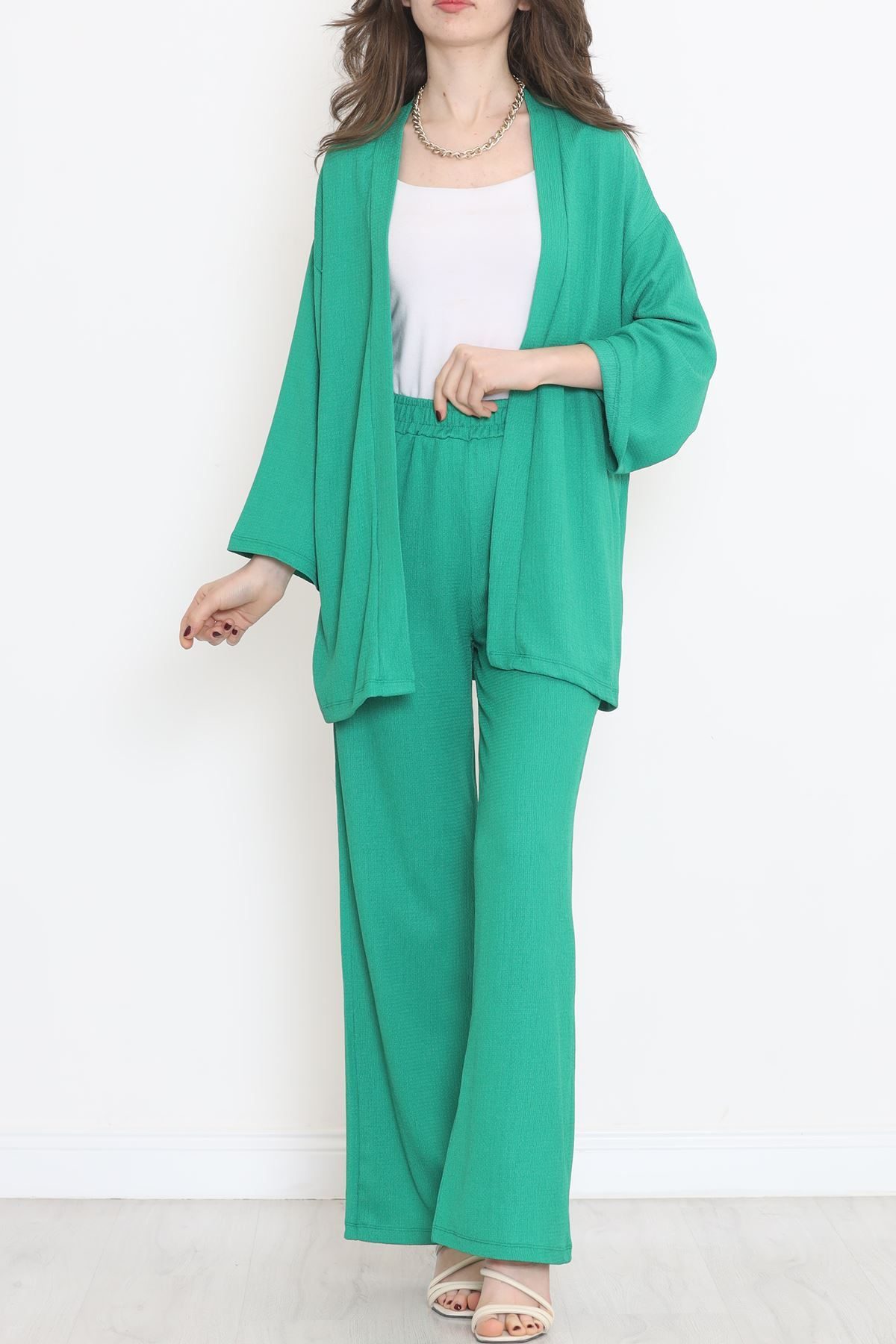 Long Kimono Suit Green