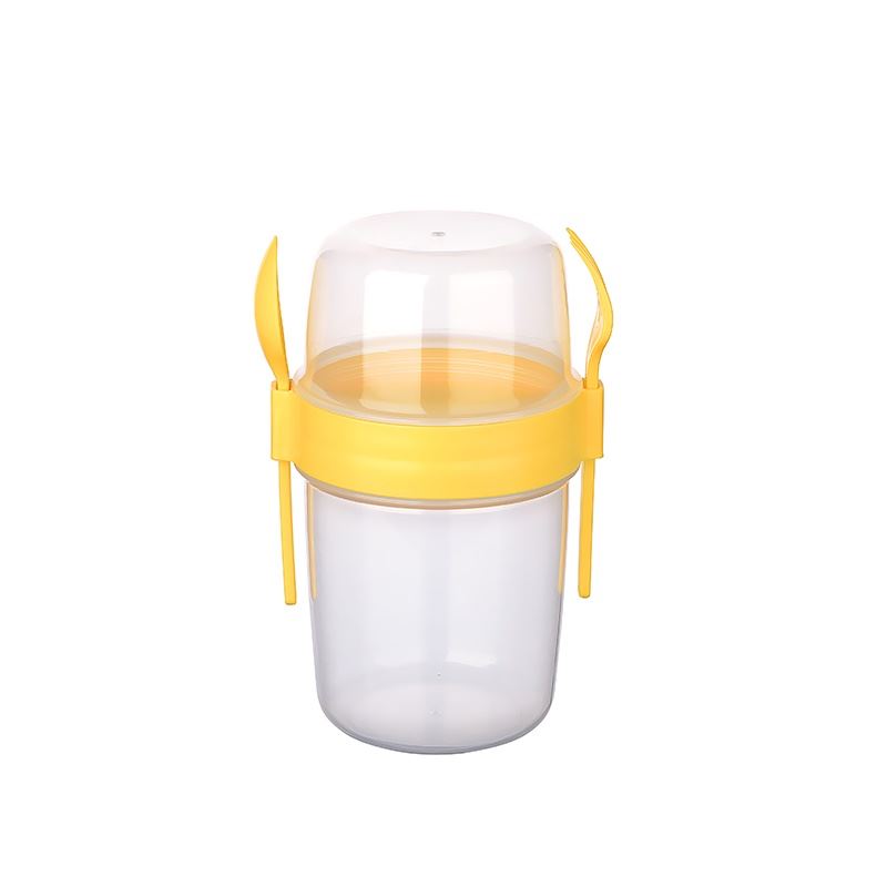 Double Container - Portable Muesli - Snack Container with Fork and Spoon 800 ML