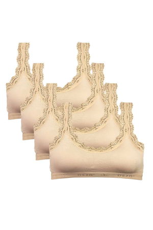 4 Pcs Lace Embroidery Embroidered Padded Bamboo Women Bustier Skin